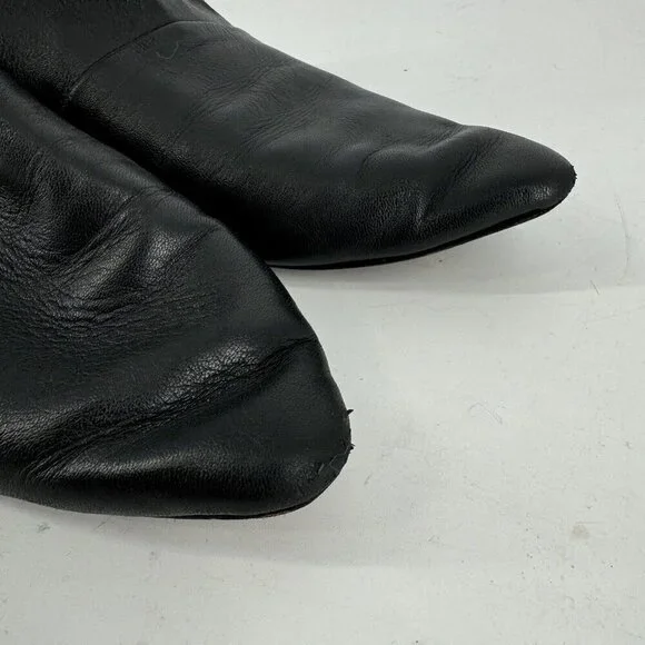 Free People shoes womens 8.5 black leather ruffle sienna minimalist office work - Picture 3 of 9